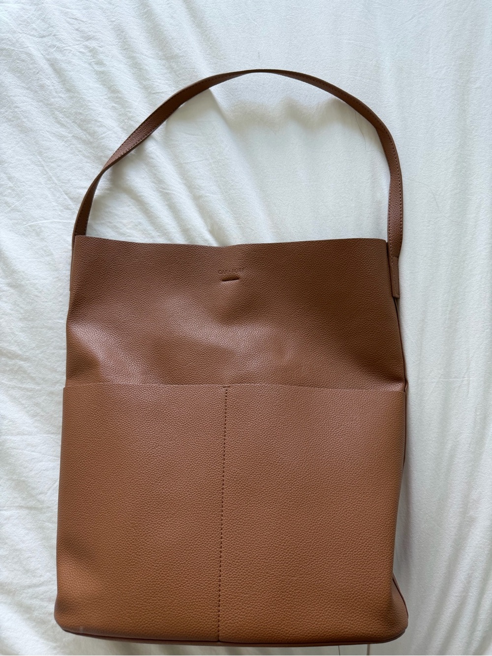 Oak & Fort Vegan Leather City Tote Bag in Brown - Picture 2 of 5
